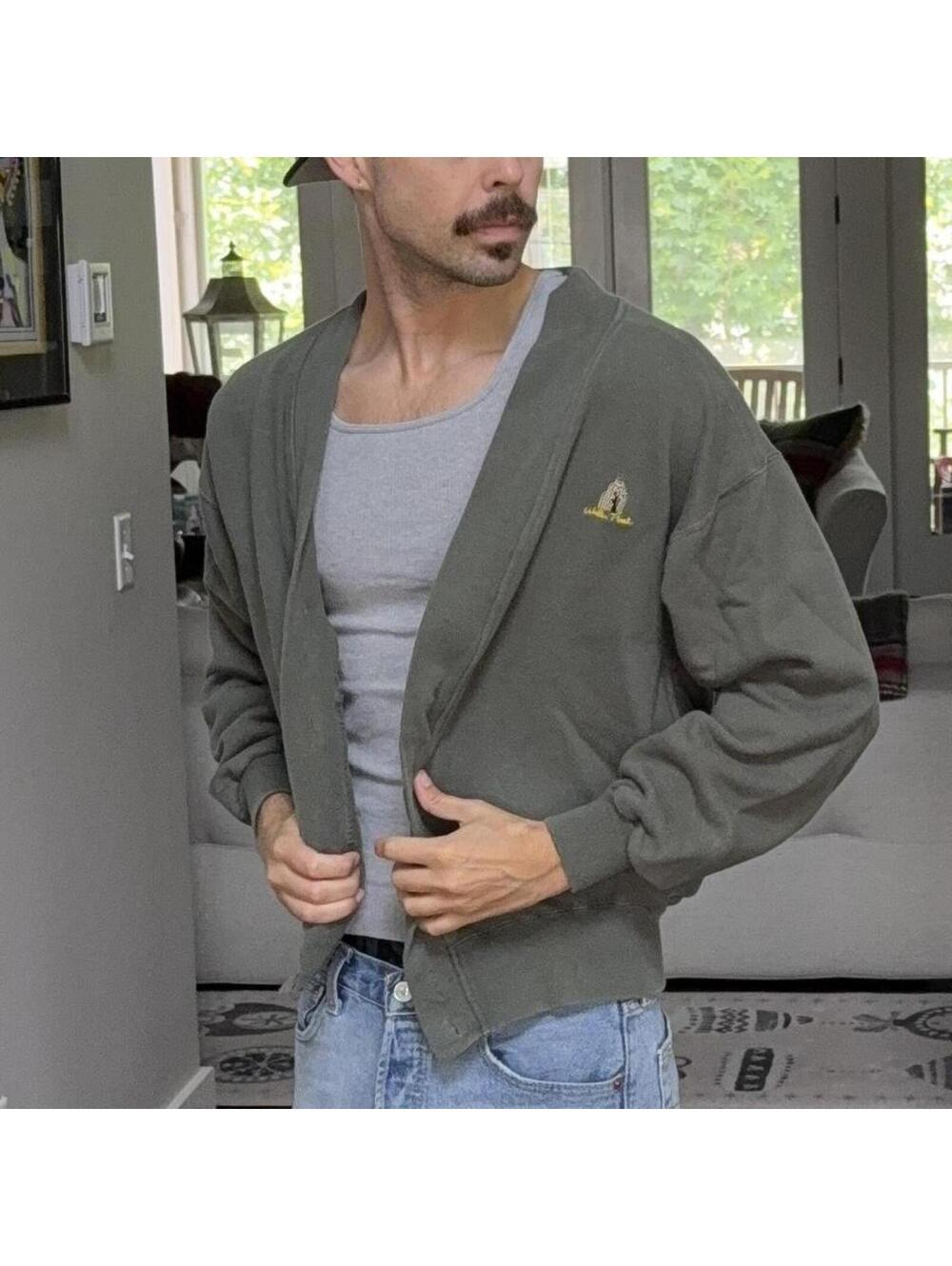 🫒 Vintage Russell Athletic Willow Point Cardigan Sweatshirt
